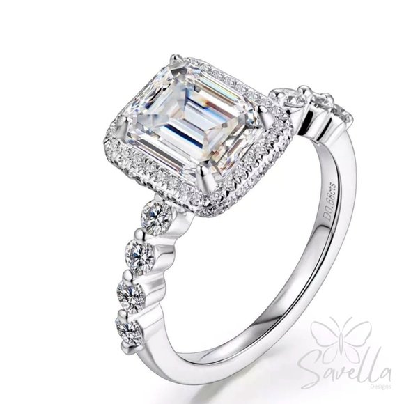 3.0ct 925 Silver Certified Moissanite “MILAN” Ring 18K Gold Plated - Picture 1 of 13